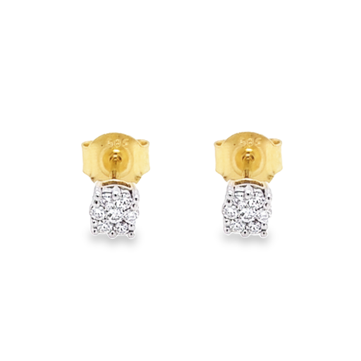 [GOE0973] Geelgouden oorstekers met Diamant 0,13 karaat