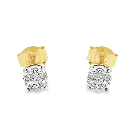 [GOE0974] Geelgouden oorstekers met Diamant 0,18 karaat