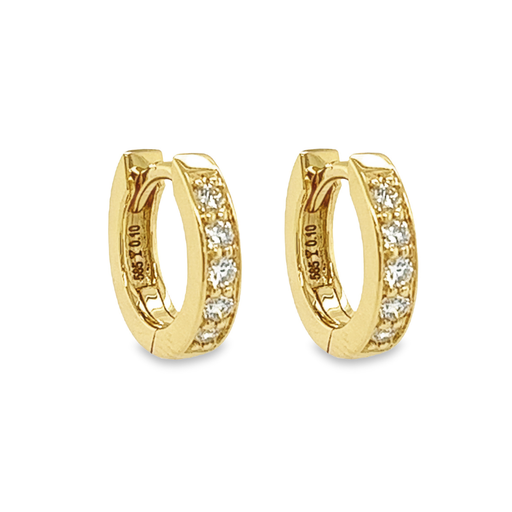 [GOE0996] Geelgouden Klapoorringen met Diamant 0,20 karaat