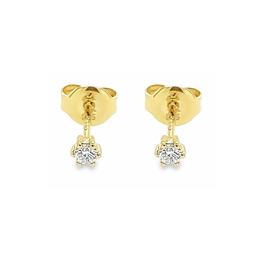 [GOE1549] Geelgouden oorstekers met Diamant 0,10 karaat