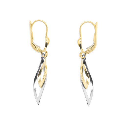 [GOH0723] Bicolor gold earrings Fantasy