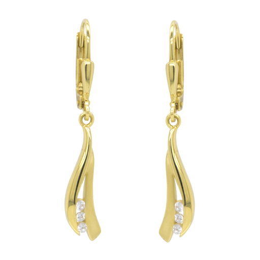 [GOH0794] Yellow gold earrings Fantasy with Zirconia stones