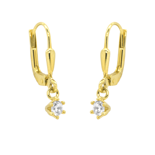 [GOH0804] Yellow gold earrings with Zirconia stone