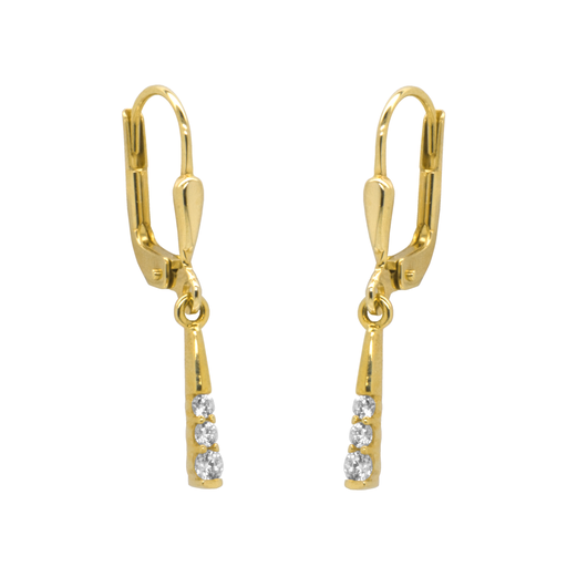 [GOH0811] Yellow gold earrings with Zirconia stones