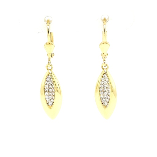 [GOH0829] Yellow gold earrings Fantasy with Zirconia stones