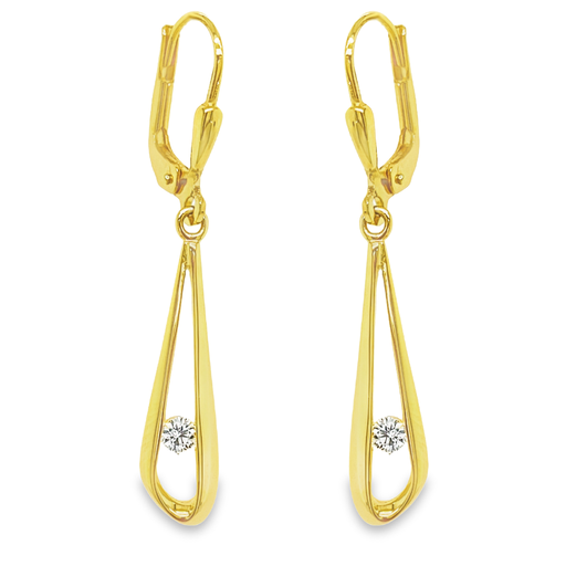 [GOH0901] Geelgouden oorhangers Fantasie met Zirkonia