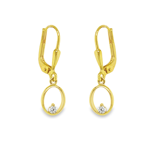 [GOH0903] Yellow gold earrings with Zirconia