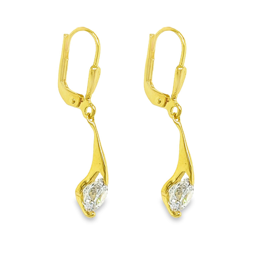 [GOH0907] Yellow gold earrings with Zirconia