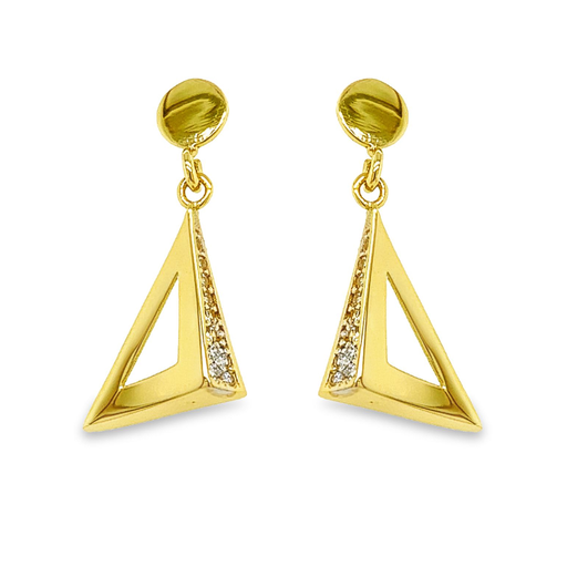 [GOH0908] Geelgouden oorhangers met Zirkonia