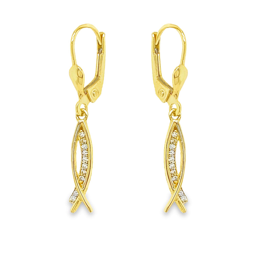 [GOH0909] Yellow gold earrings with Zirconia