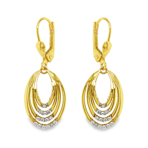 [GOH0910] Yellow gold earrings with Zirconia
