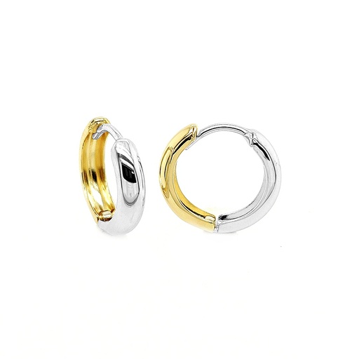 [GOR1017] Bicolor gold hoop earrings