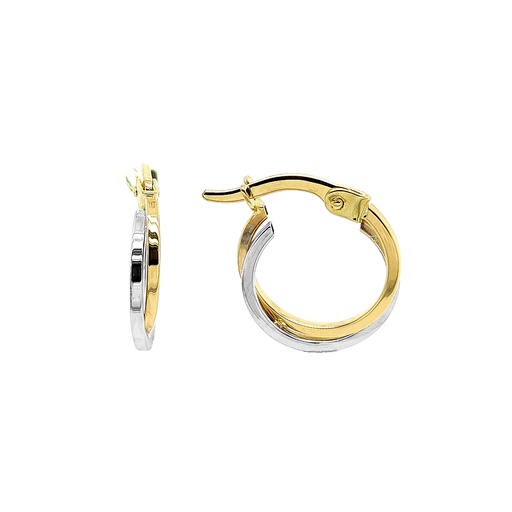[GOR1018] Bicolor gold earrings Fantasy