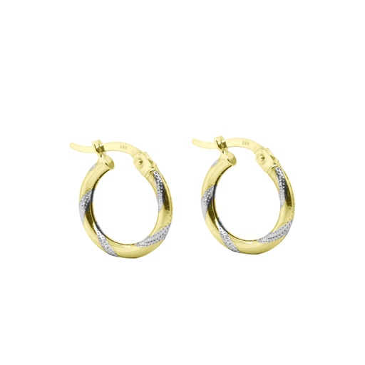 [GOR1024] Bicolor gold earrings Fantasy