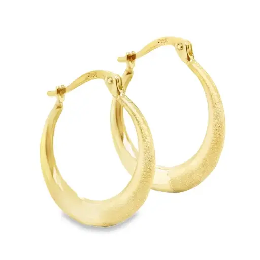 [GOR1027] Yellow gold earrings Matte/Gloss detail