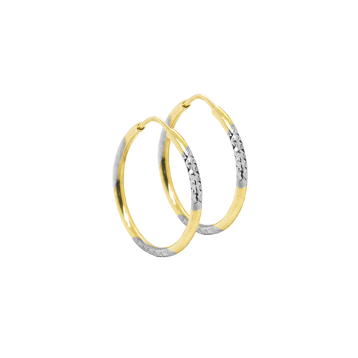 [GOR1046] Bicolor gold earrings Fantasy