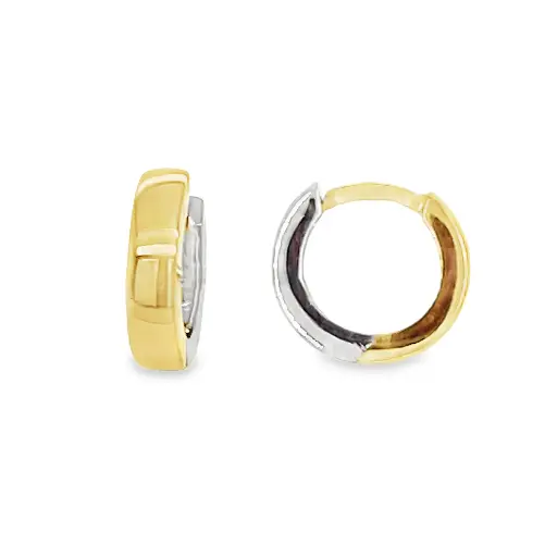 [GOR1070] Bicolor gold hinged earrings