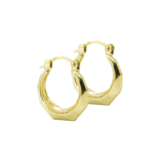 [GOR1074] Geelgouden (schippers)oorringen Fantasie 15 x 3mm
