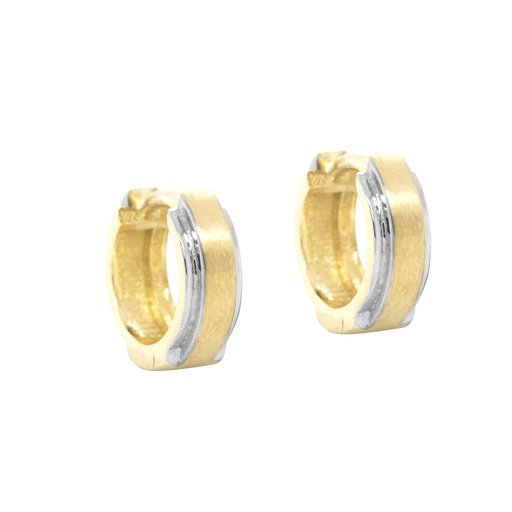 [GOR1080] Bicolor gold hoop earrings Fantasy