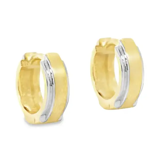 [GOR1080] Bicolor gouden klapoorringen Fantasie