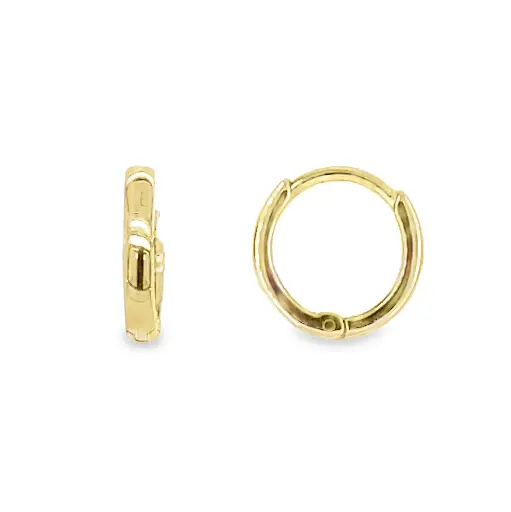 [GOR1083] Yellow gold hoop earrings 9x1.5mm