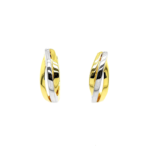 [GOR1095] Bicolor gold earrings Fantasy