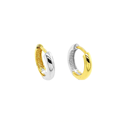 [GOR1097] Bicolor gold hoop earrings