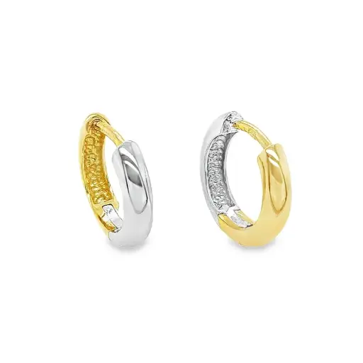 [GOR1097] Bicolor gouden oorringen