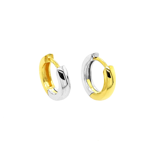 [GOR1098] Bicolor gold hoop earrings