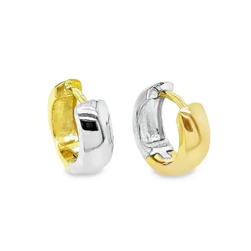[GOR1099] Bicolor gold hoop earrings