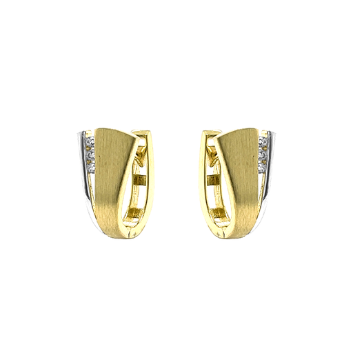 [GOR1111] Bicolor gold hoop earrings with Zirconia stones