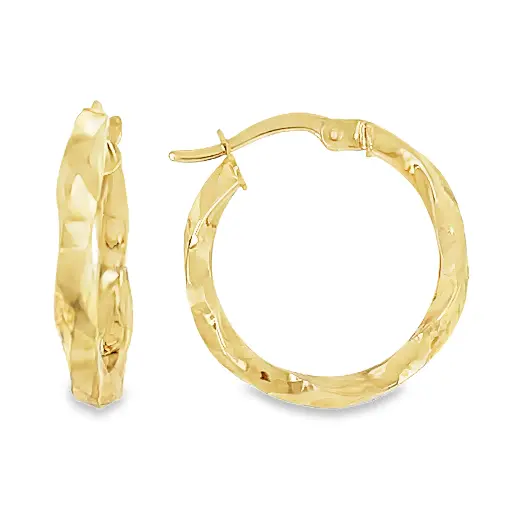 [GOR1125] Yellow gold earrings Fantasy twisted