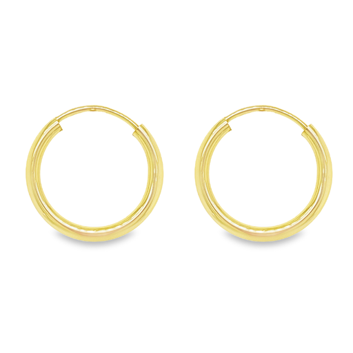 [GOR1137] Yellow gold earrings 16 x 1.9mm