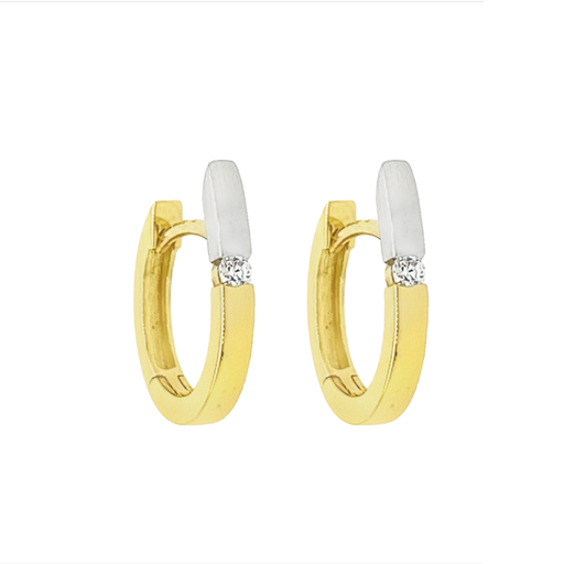 [GOR1140] Bicolor gold earrings with Zirconia