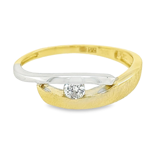 Bicolor gold ring Fantasy with Zirconia stone