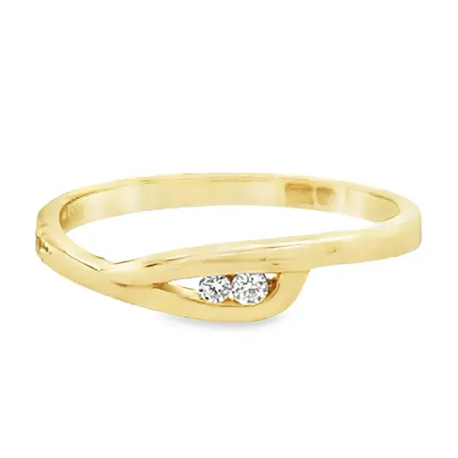 Yellow gold ring Fantasy with Zirconia stones