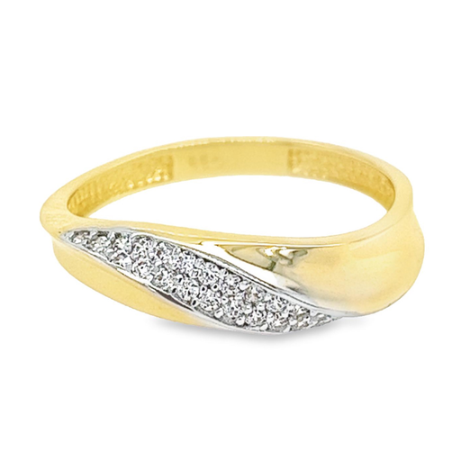 Yellow gold ring Fantasy with Zirconia stones