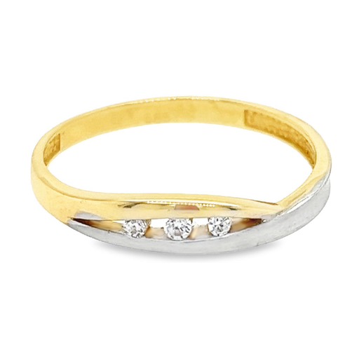 Bicolor gold ring Fantasy with Zirconia stones