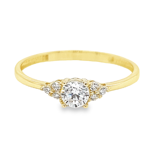 Yellow gold ring with Zirconia stones