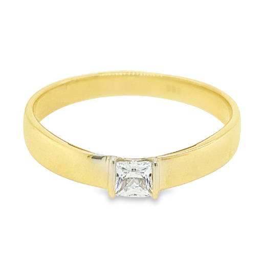 Geelgouden ring met Zirkonia steen