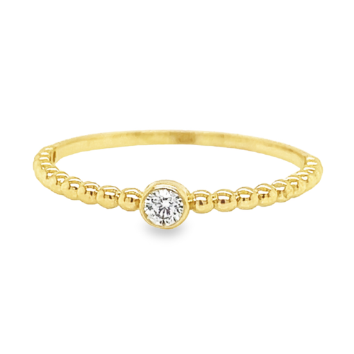 Geelgouden (aanschuif)ring met Zirkonia Solitair