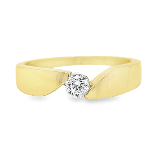 Geelgouden ring Fantasie met Zirkonia steen