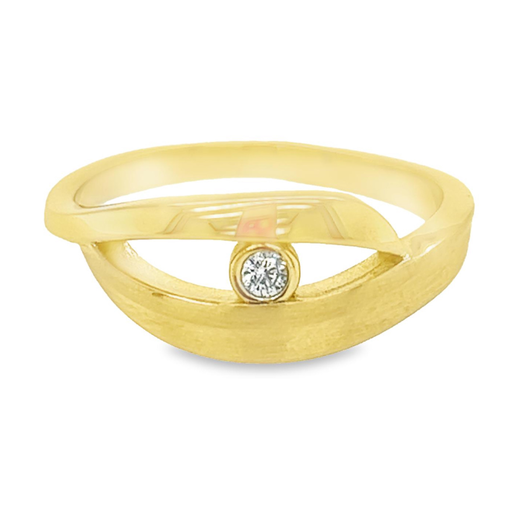 Geelgouden ring Fantasie met Zirkonia - Massief