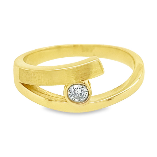 Geelgouden ring Fantasie met Zirkonia
