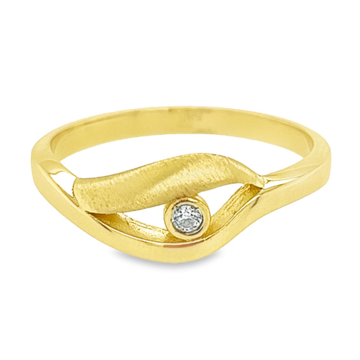 Yellow gold ring Fantasy with Zirconia - Solid