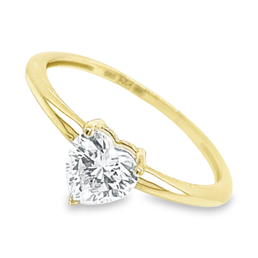 Geelgouden ring met Zirkonia Heart