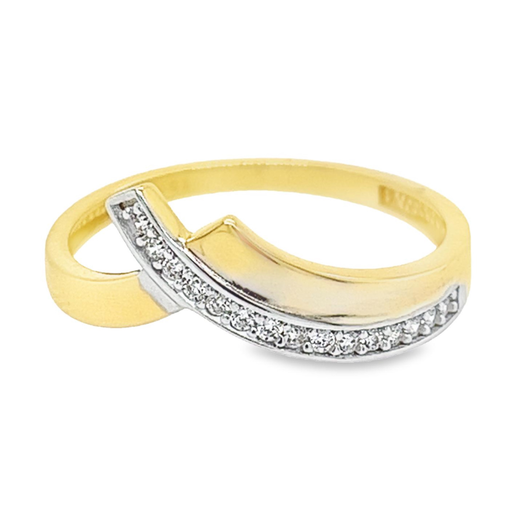 Bicolor gouden ring Fantasie met Zirkonia stenen