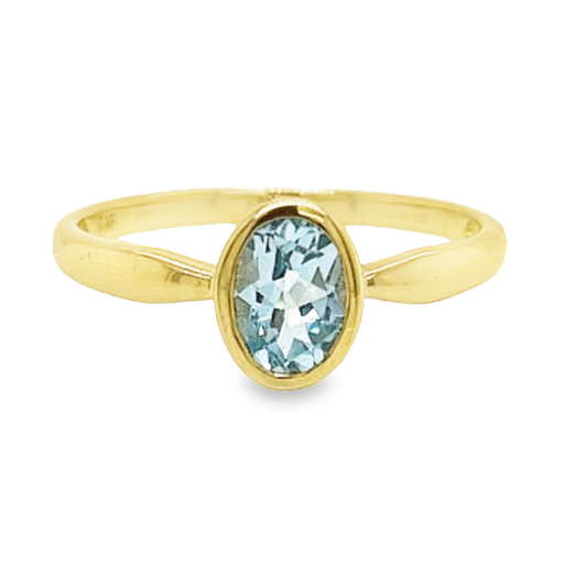 [GRE0950-55] Yellow gold ring with Sky Blue Topaz