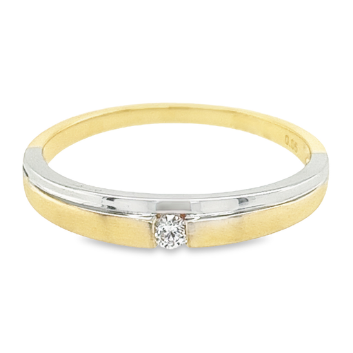 Bicolor gold ring with diamond 0.05 carats
