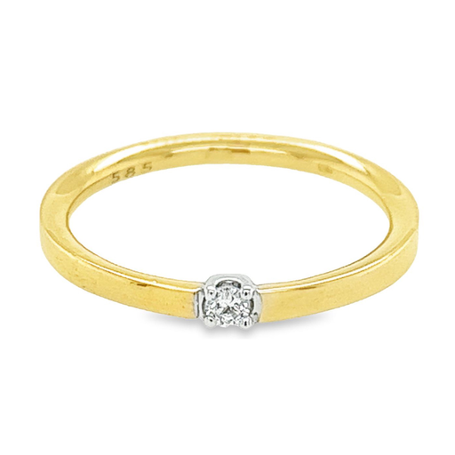 Geelgouden ring met Diamant 0,05 karaat
